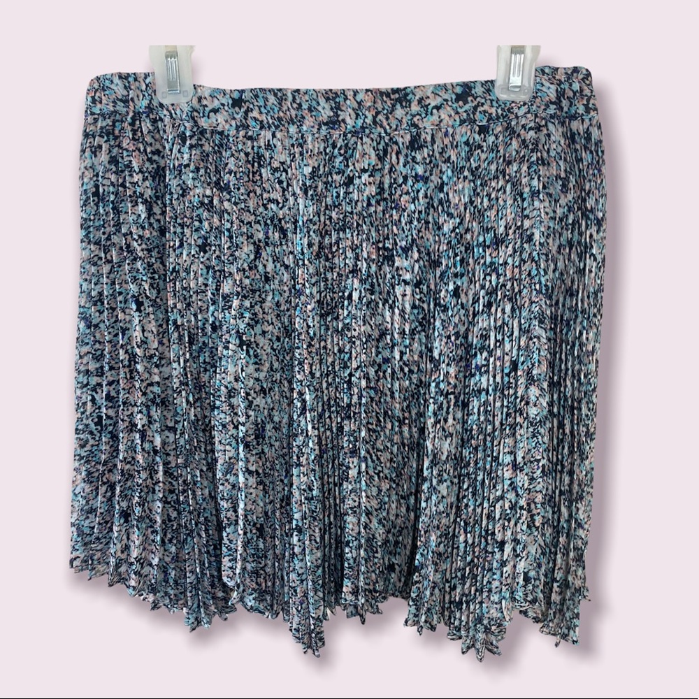 Club Monaco Pleated Floral Mini Skirt